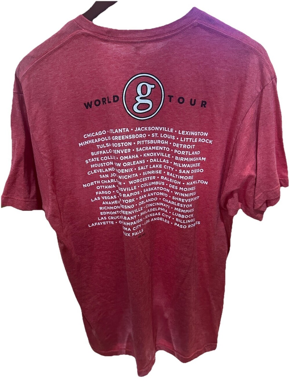 Garth Brooks World Tour Red Graphic Concert T Shirt Anvil Country Music Tee L/XL